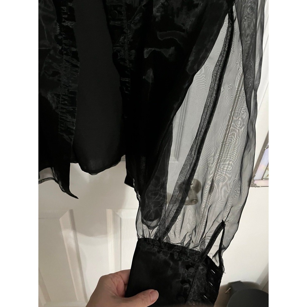 Night out Black sexy long sleeve top size S - Picture 6 of 6